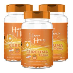 Kit 3 Frascos Cúrcuma Premium Happy Health